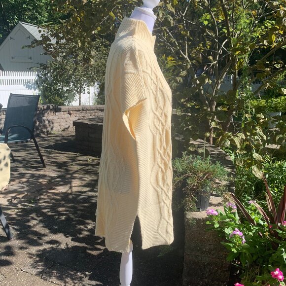 ASOS Violet Romance Oversized High Neck Cable Knit Oversized Tunic Dress Sweater - Picture 9 of 16